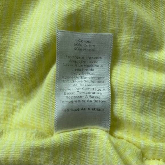 Talbots Yellow Striped Scoop Neck Tee Shirt Small Cotton Modal Casual Top - Picture 5 of 5